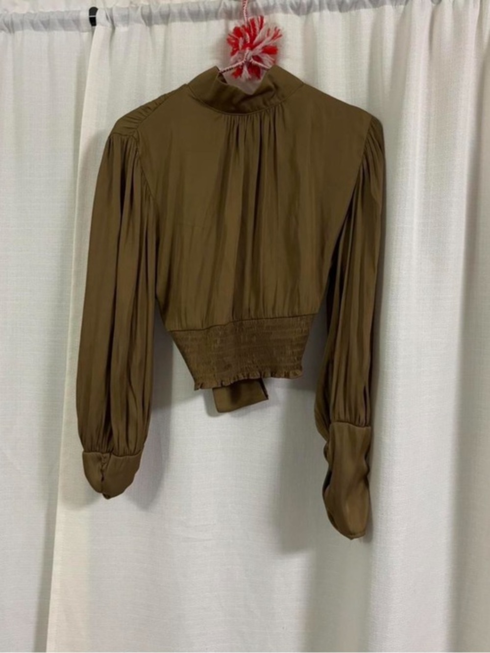 Zara Open Back High Neck Long Sleeve Top size M